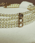 -SPECIAL- “Christian Dior” 90’s–00’s pearl cabochon multi-strand choker necklace
