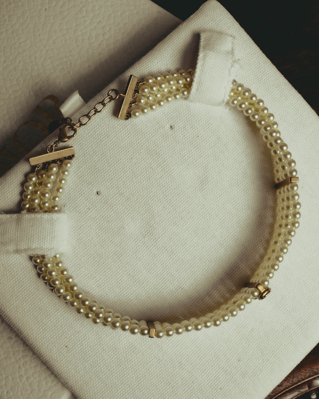 -SPECIAL- “Christian Dior” 90’s–00’s pearl cabochon multi-strand choker necklace