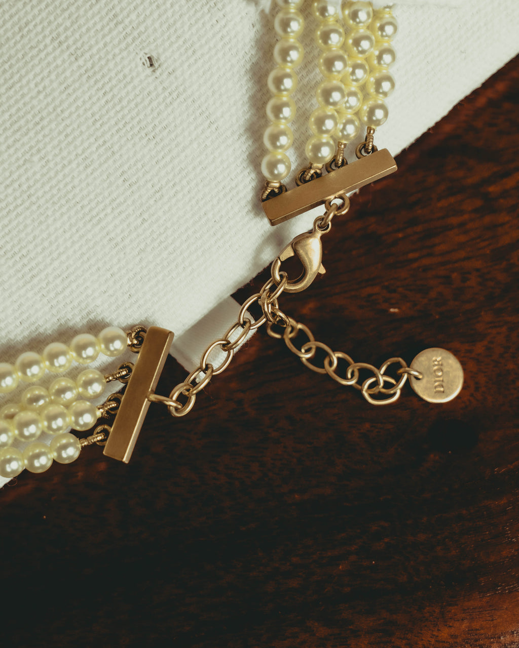 -SPECIAL- “Christian Dior” 90’s–00’s pearl cabochon multi-strand choker necklace