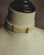 -SPECIAL- “Christian Dior” 90’s–00’s pearl cabochon multi-strand choker necklace