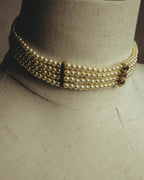 -SPECIAL- “Christian Dior” 90’s–00’s pearl cabochon multi-strand choker necklace