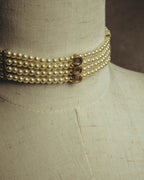 -SPECIAL- “Christian Dior” 90’s–00’s pearl cabochon multi-strand choker necklace