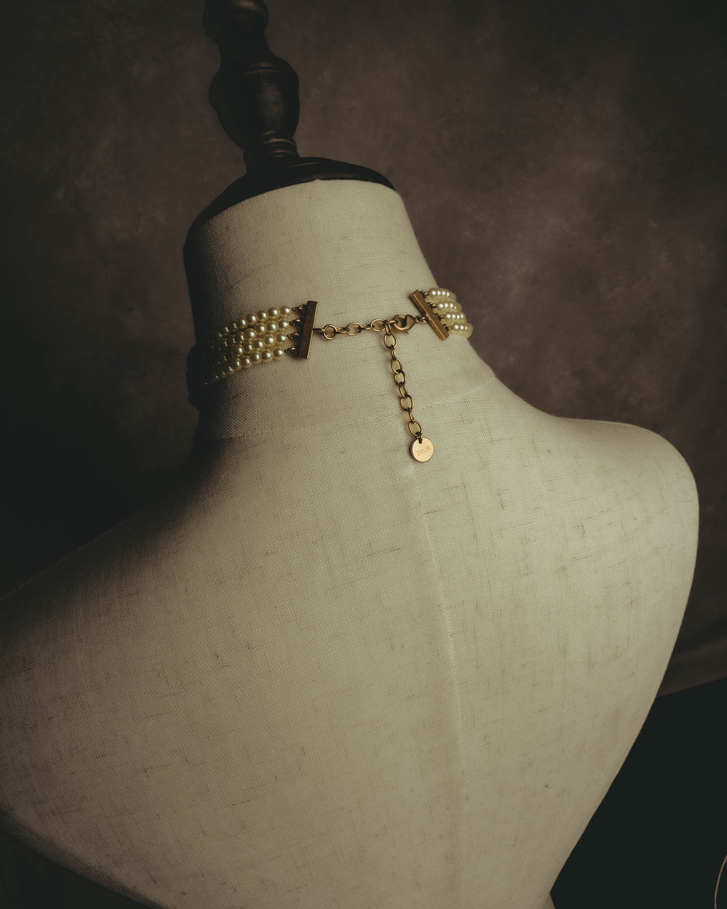 -SPECIAL- “Christian Dior” 90’s–00’s pearl cabochon multi-strand choker necklace