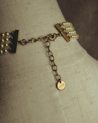 -SPECIAL- “Christian Dior” 90’s–00’s pearl cabochon multi-strand choker necklace