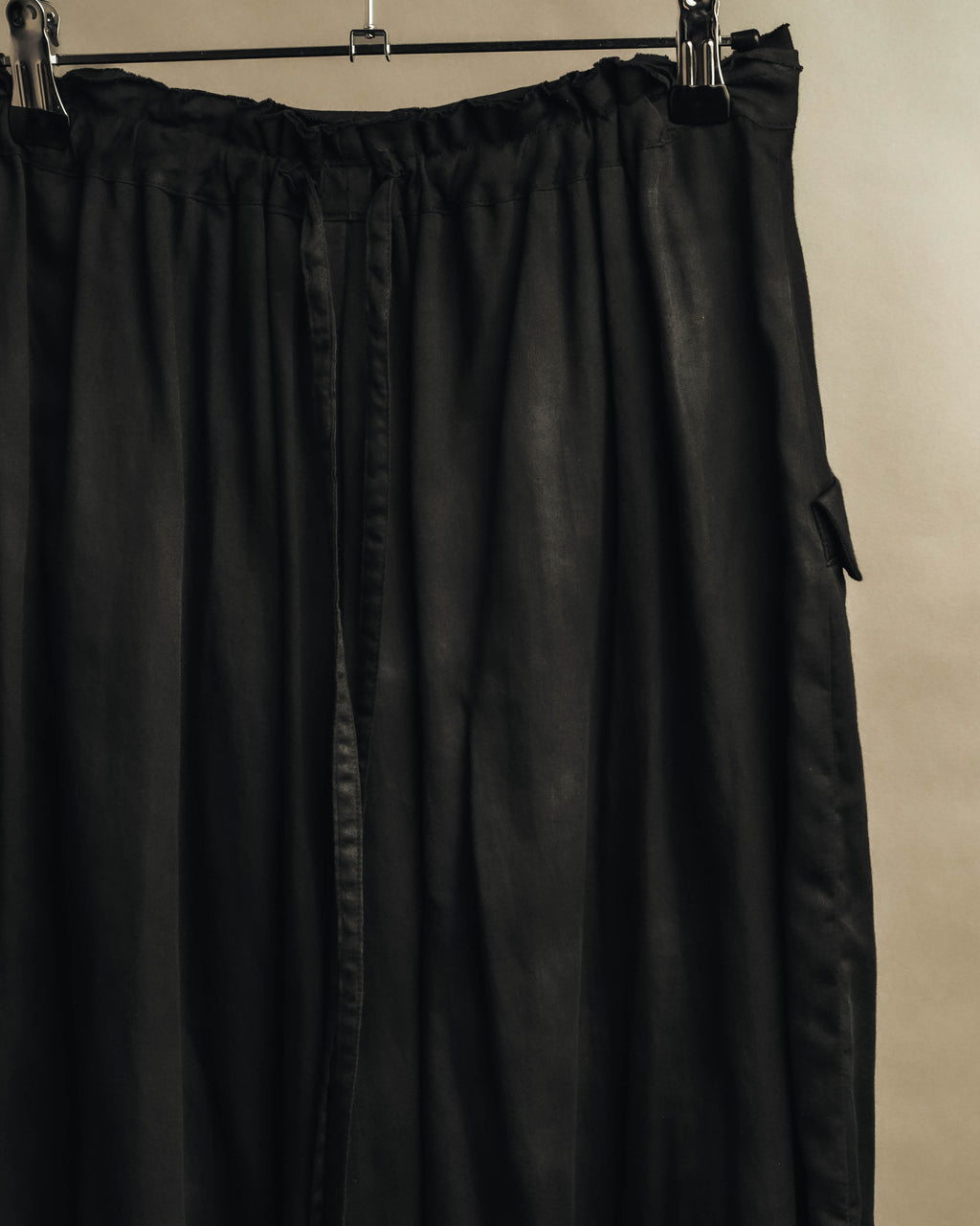 "Yohji Yamamoto +NOIR" 2010's Draped cotton maxi skirt