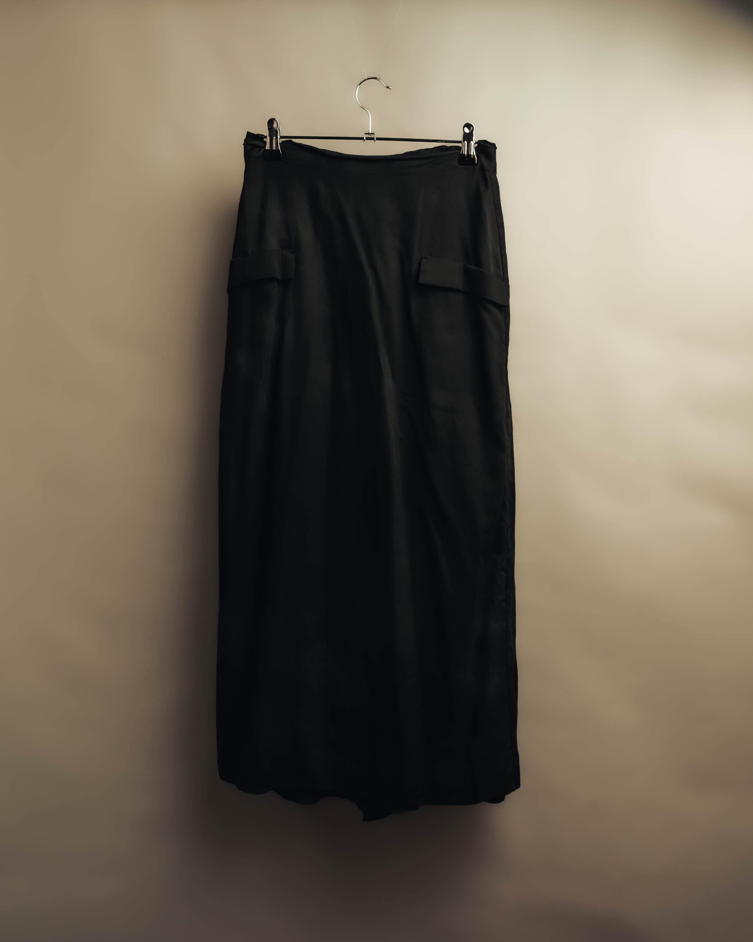 "Yohji Yamamoto +NOIR" 2010's Draped cotton maxi skirt