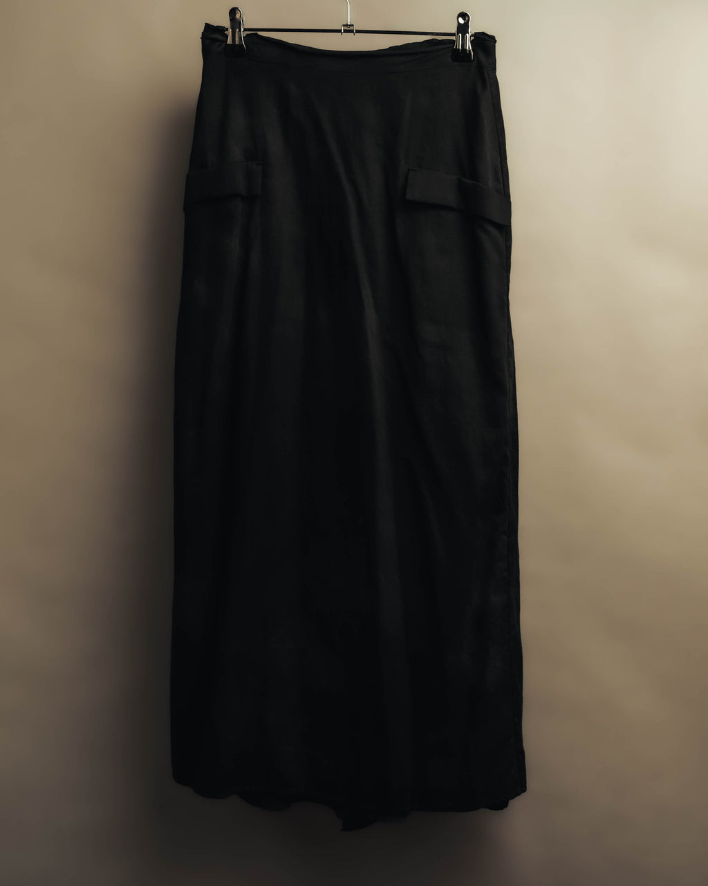 "Yohji Yamamoto +NOIR" 2010's Draped cotton maxi skirt