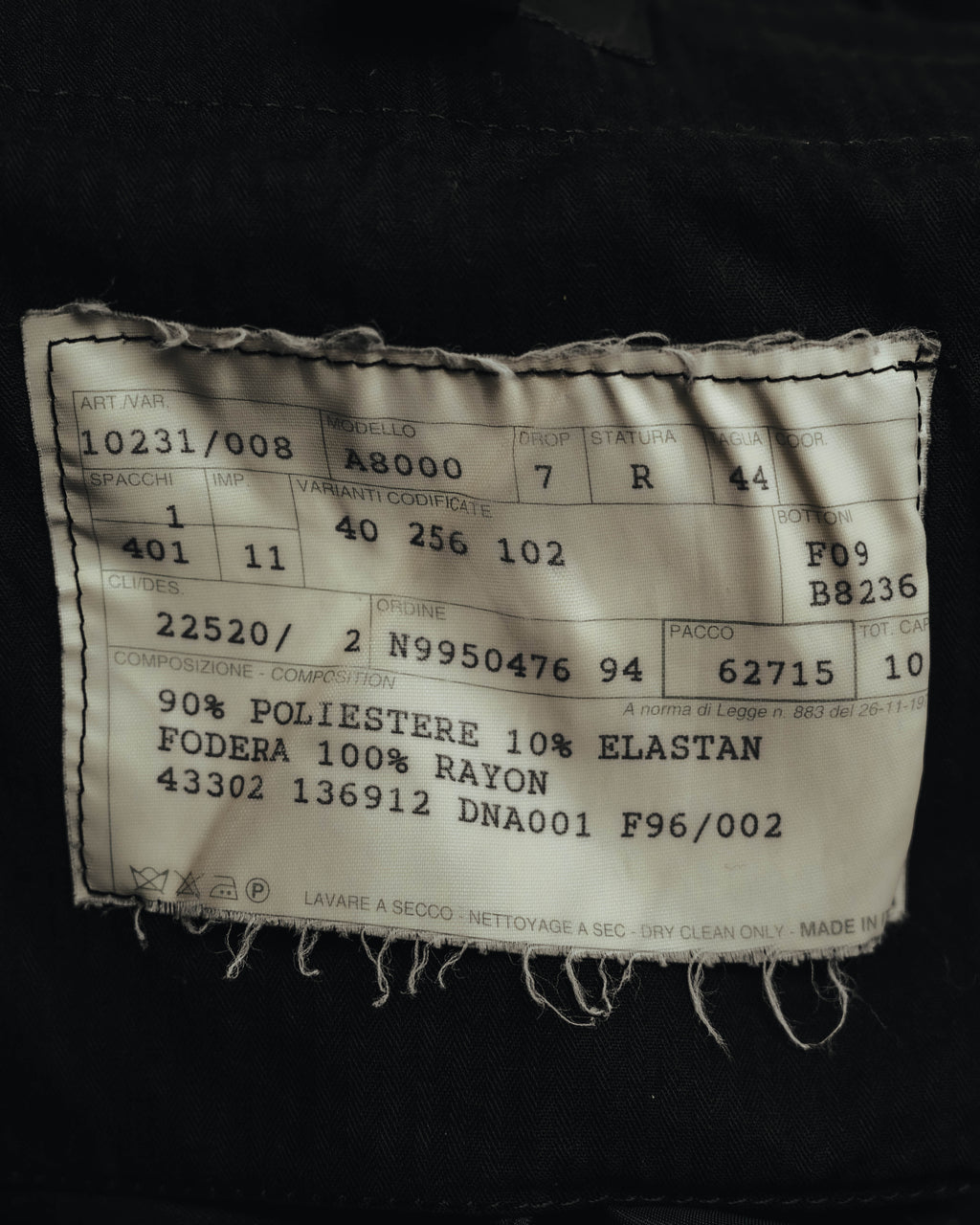 "PRADA" 90's Minimal black tailored trousers