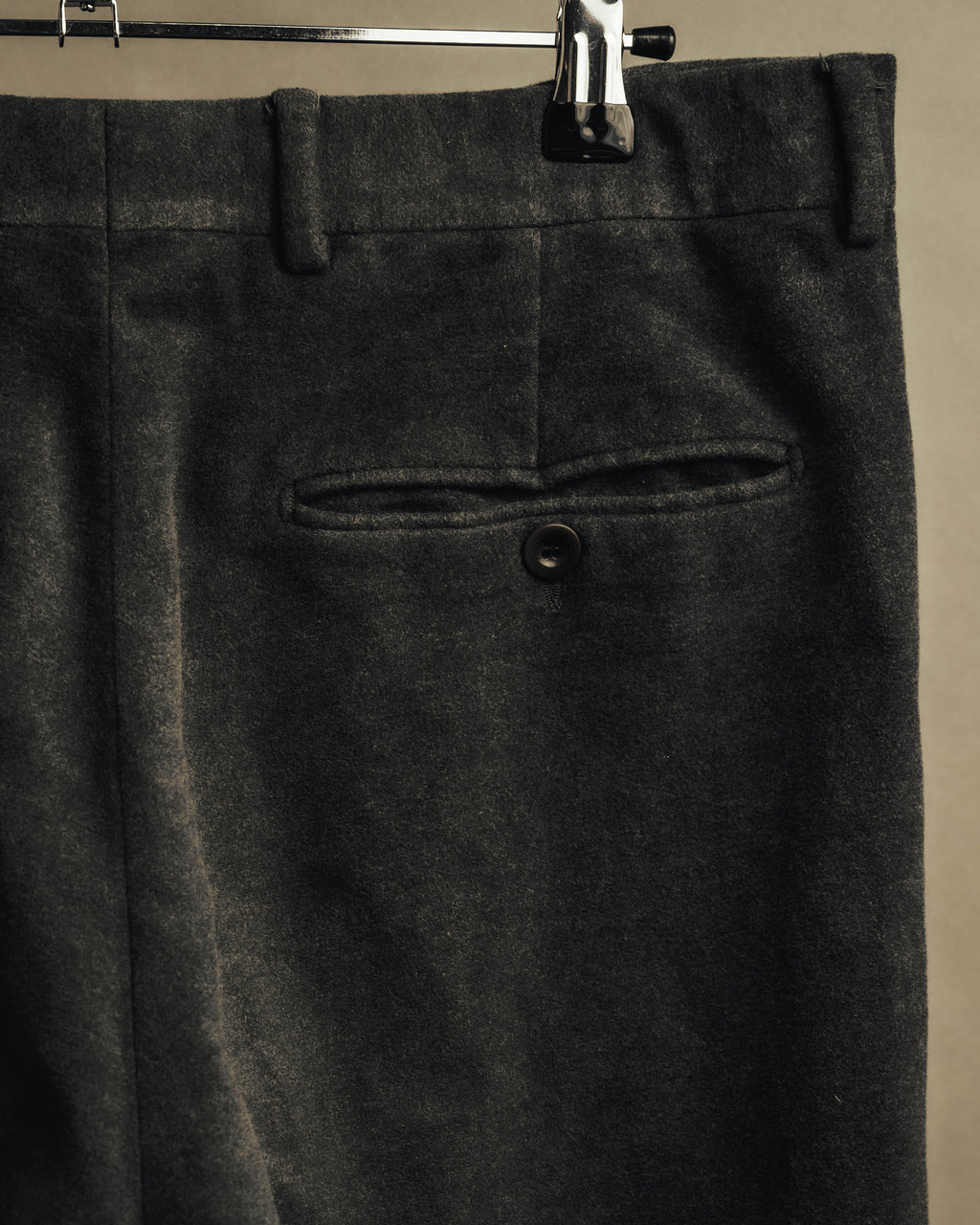 "Hermès" 90's-00's Brushed cotton tapered trousers