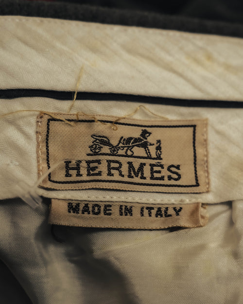 "Hermès" 90's-00's Brushed cotton tapered trousers