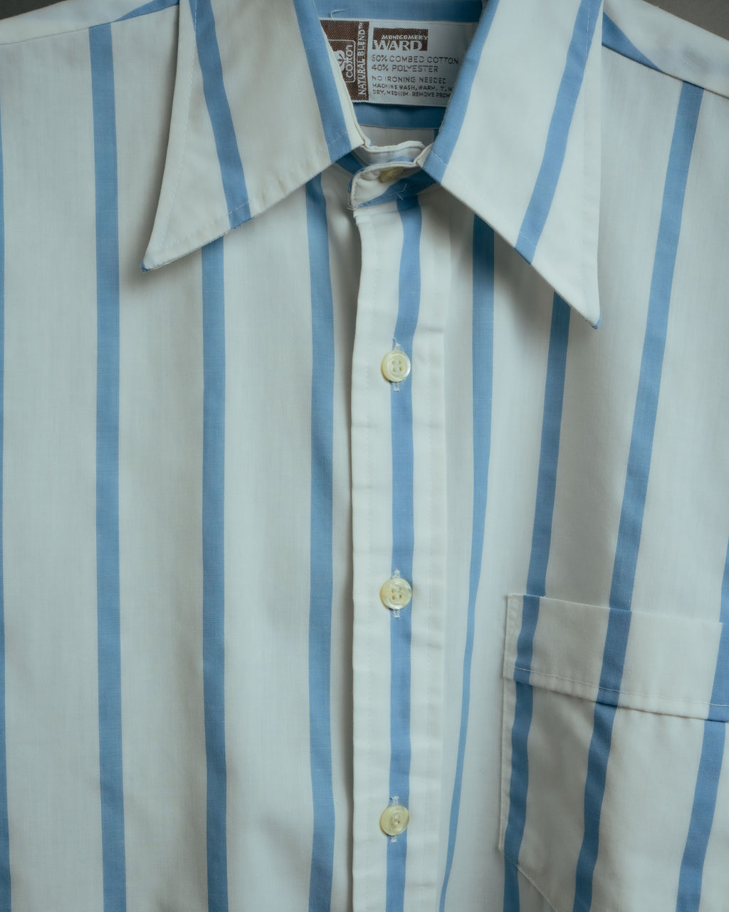 -MOOD Vintage Collections-
70’s-80’s Stripe long point collar shirt