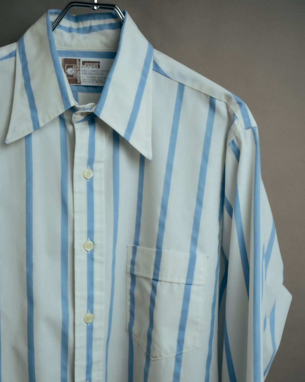 -MOOD Vintage Collections-
70’s-80’s Stripe long point collar shirt