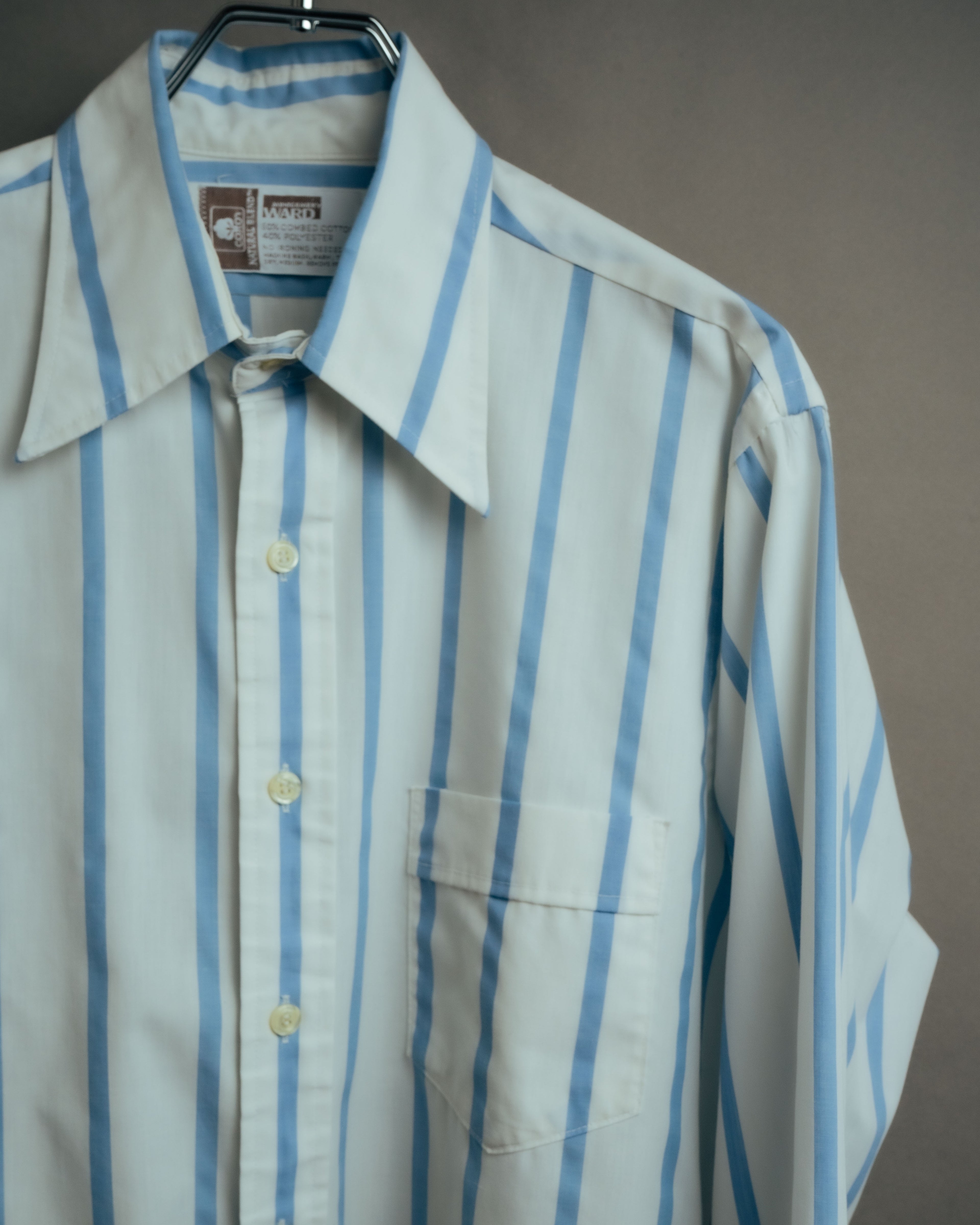 -MOOD Vintage Collections-
70’s-80’s Stripe long point collar shirt