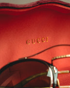 “GUCCI” 10’s-20’s Ornate double-bridge round sunglasses