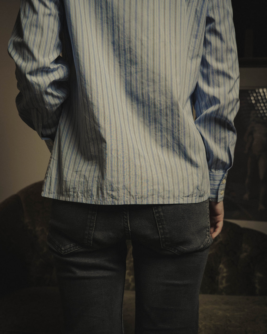 -SPECIAL- "Maison Margiela" 20AW Conceptual double button striped shirt