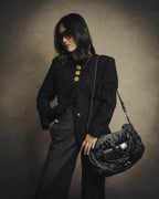 -SPECIAL- "MIU MIU" 00's-10's Glossy gathered leather handbag