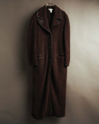 "CELINE" 90's-00's Leather-trimmed full-length coat