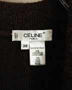 "CELINE" 90's-00's Leather-trimmed full-length coat