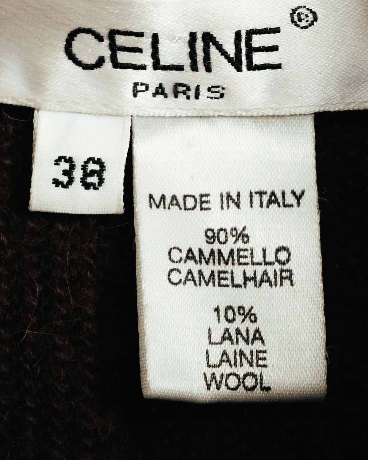 "CELINE" 90's-00's Leather-trimmed full-length coat