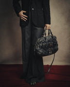 -SPECIAL- "MIU MIU" 00's-10's Glossy gathered leather handbag
