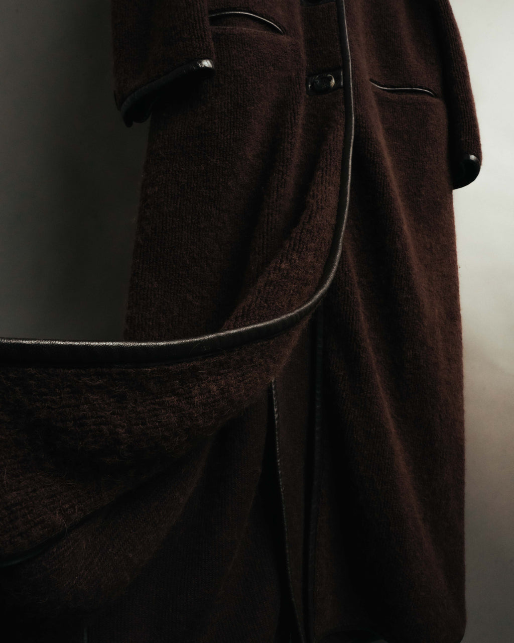 "CELINE" 90's-00's Leather-trimmed full-length coat