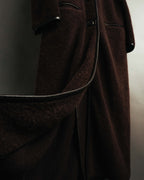 "CELINE" 90's-00's Leather-trimmed full-length coat
