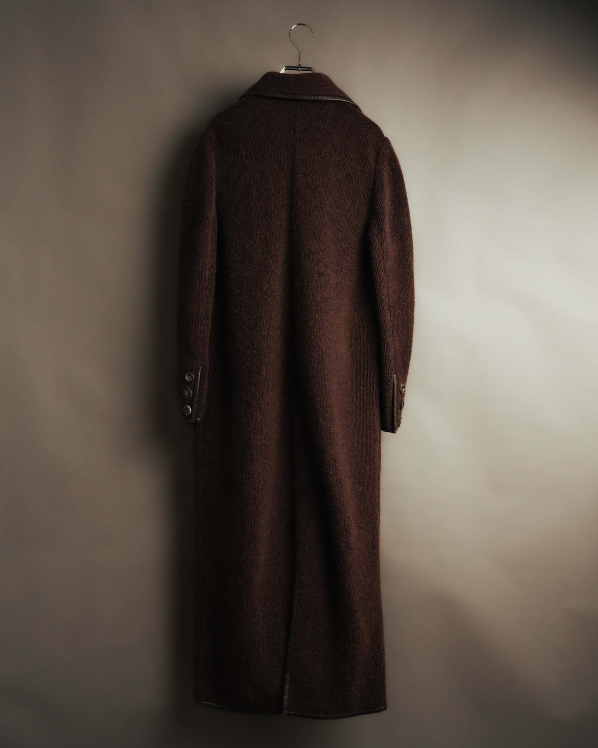 "CELINE" 90's-00's Leather-trimmed full-length coat