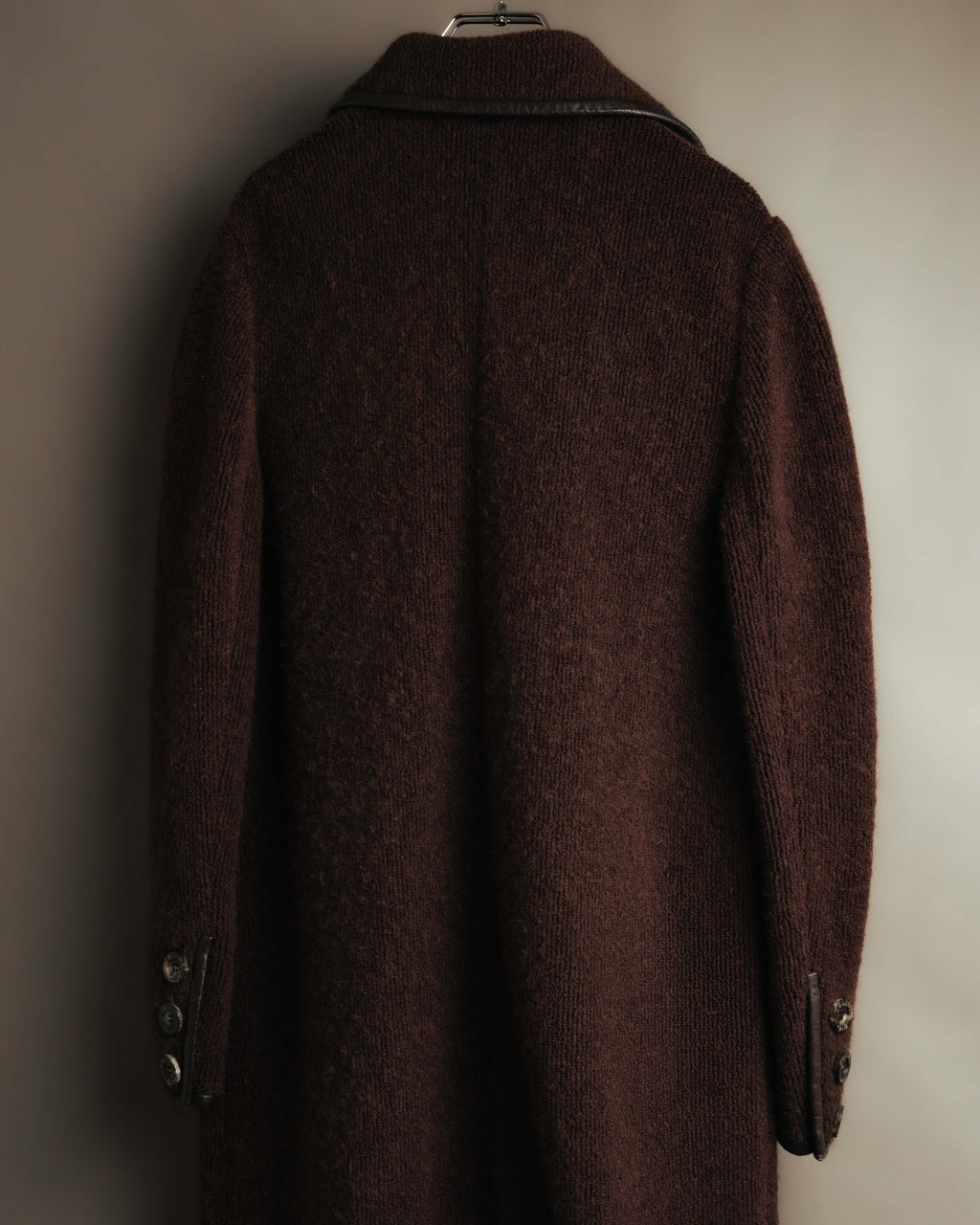 "CELINE" 90's-00's Leather-trimmed full-length coat