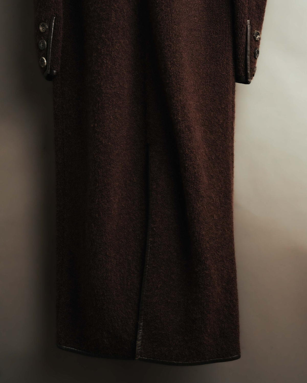 "CELINE" 90's-00's Leather-trimmed full-length coat