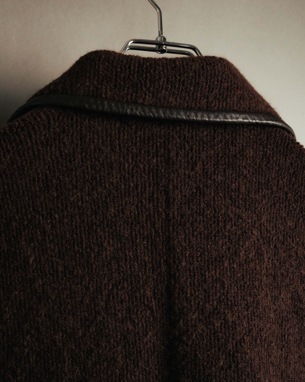 "CELINE" 90's-00's Leather-trimmed full-length coat