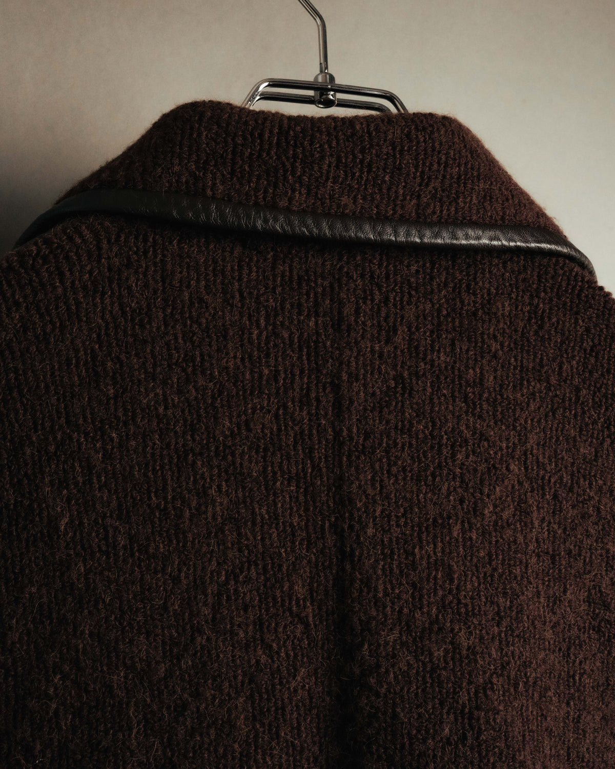 "CELINE" 90's-00's Leather-trimmed full-length coat