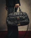 -SPECIAL- "MIU MIU" 00's-10's Glossy gathered leather handbag