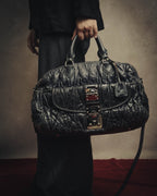 -SPECIAL- "MIU MIU" 00's-10's Glossy gathered leather handbag