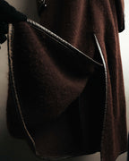 "CELINE" 90's-00's Leather-trimmed full-length coat