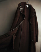 "CELINE" 90's-00's Leather-trimmed full-length coat