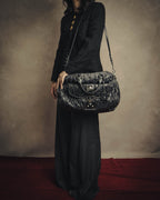 -SPECIAL- "MIU MIU" 00's-10's Glossy gathered leather handbag