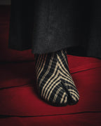 -SPECIAL- "Maison Margiela"2015's Tabi striped fabric ankle boots