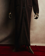 "CELINE" 90's-00's Leather-trimmed full-length coat