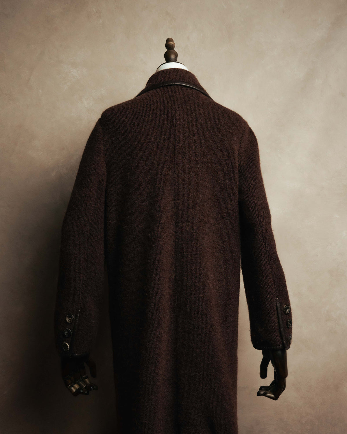 "CELINE" 90's-00's Leather-trimmed full-length coat