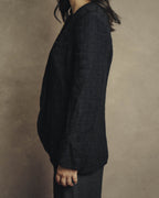 -SPECIAL- "Christian Dior" 80's-90's Textured collarless wool jacket