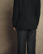 -SPECIAL- "Christian Dior" 80's-90's Textured collarless wool jacket