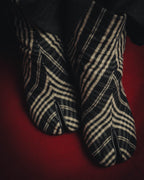 -SPECIAL- "Maison Margiela"2015's Tabi striped fabric ankle boots