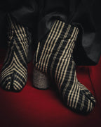 -SPECIAL- "Maison Margiela"2015's Tabi striped fabric ankle boots