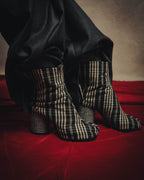 -SPECIAL- "Maison Margiela"2015's Tabi striped fabric ankle boots
