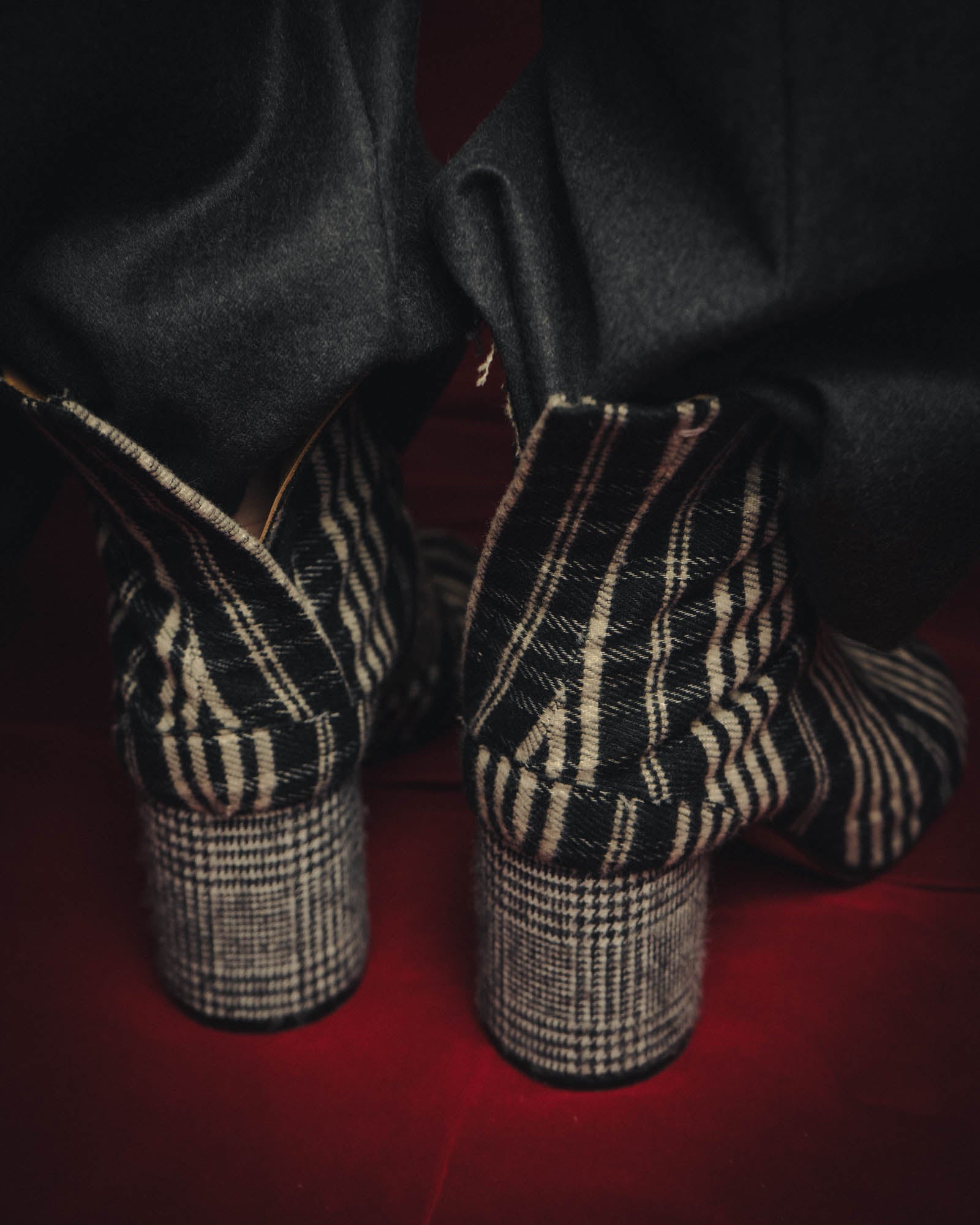 -SPECIAL- "Maison Margiela"2015's Tabi striped fabric ankle boots