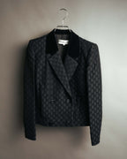 "Christian Dior" 80's-90's Jacquard double-breasted cropped jacket