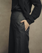 -SPECIAL- "CHANEL" 00's Soft wool cashmere wide leg trousers