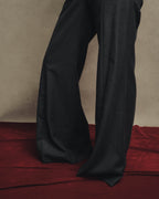 -SPECIAL- "CHANEL" 00's Soft wool cashmere wide leg trousers
