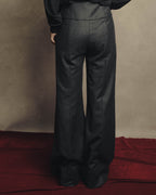 -SPECIAL- "CHANEL" 00's Soft wool cashmere wide leg trousers
