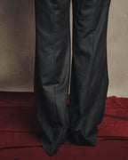 -SPECIAL- "CHANEL" 00's Soft wool cashmere wide leg trousers